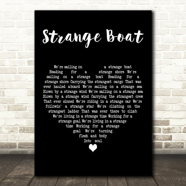 The Waterboys Strange Boat Black Heart Decorative Wall Art Gift Song Lyric Print