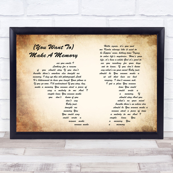 Bon Jovi (You Want To) Make A Memory Man Lady Couple Song Lyric Quote Print