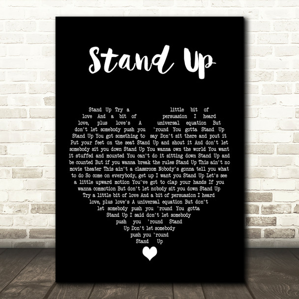 Rick Springfield Stand Up Black Heart Decorative Wall Art Gift Song Lyric Print