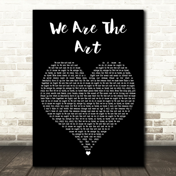 Nico Vega We Are The Art Black Heart Decorative Wall Art Gift Song Lyric Print