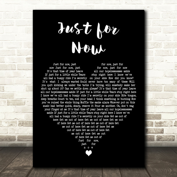 Imogen Heap Just for Now Black Heart Decorative Wall Art Gift Song Lyric Print