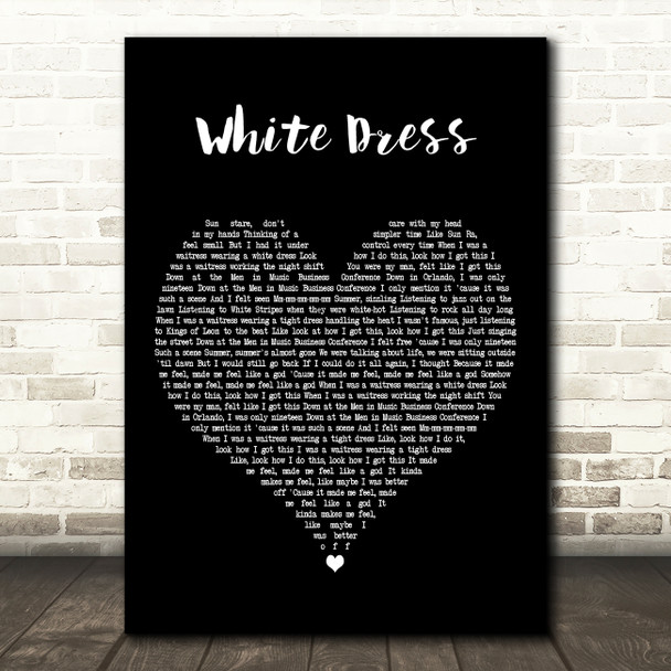 Lana Del Rey White Dress Black Heart Decorative Wall Art Gift Song Lyric Print