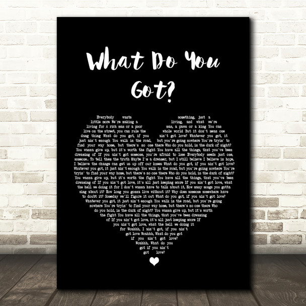 Bon Jovi What Do You Got Black Heart Song Lyric Quote Print