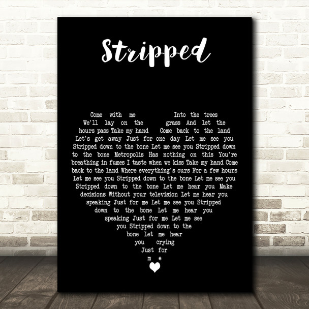 Depeche Mode Stripped Black Heart Decorative Wall Art Gift Song Lyric Print