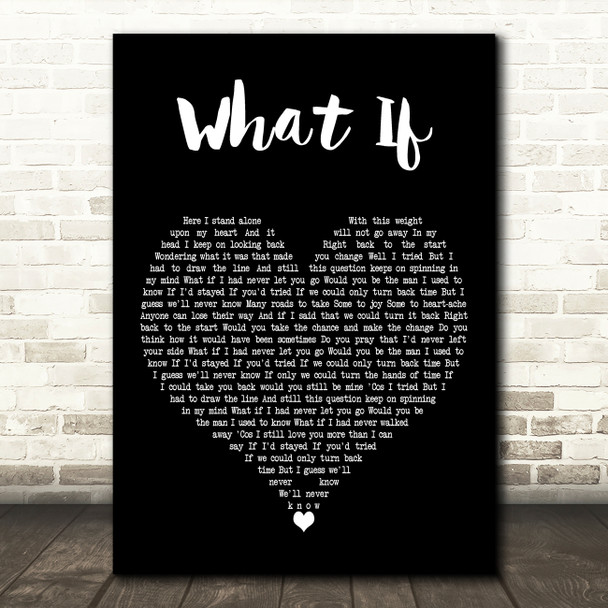 Kate Winslet What If Black Heart Decorative Wall Art Gift Song Lyric Print