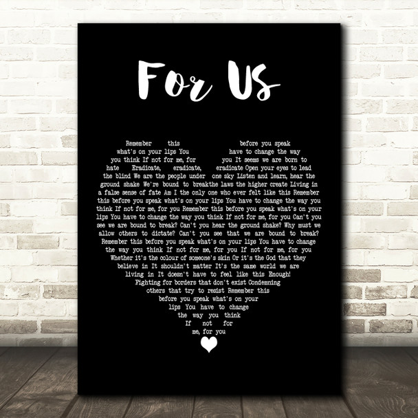 Bury Tomorrow For Us Black Heart Decorative Wall Art Gift Song Lyric Print