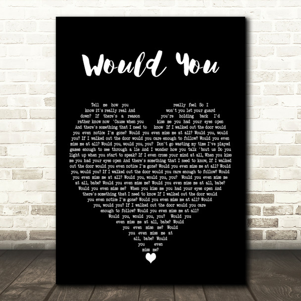 The Vamps Would You Black Heart Decorative Wall Art Gift Song Lyric Print