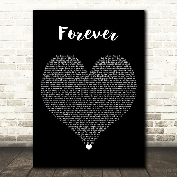 Juice WRLD Forever Black Heart Decorative Wall Art Gift Song Lyric Print