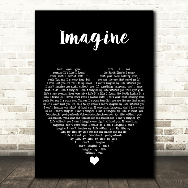 Ben Platt Imagine Black Heart Decorative Wall Art Gift Song Lyric Print