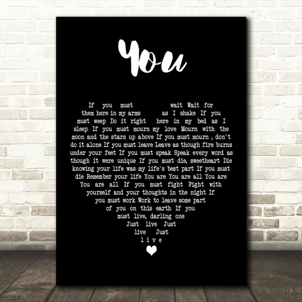 Keaton Henson You Black Heart Decorative Wall Art Gift Song Lyric Print