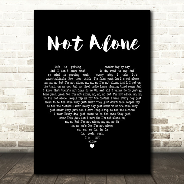 McFly Not Alone Black Heart Decorative Wall Art Gift Song Lyric Print