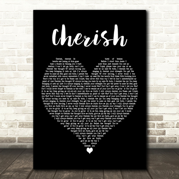 Madonna Cherish Black Heart Decorative Wall Art Gift Song Lyric Print