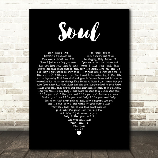 Lee Brice Soul Black Heart Decorative Wall Art Gift Song Lyric Print