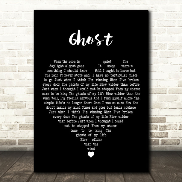 Japan Ghosts Black Heart Decorative Wall Art Gift Song Lyric Print