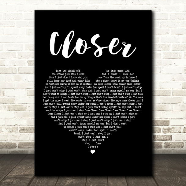 Ne-Yo Closer Black Heart Decorative Wall Art Gift Song Lyric Print