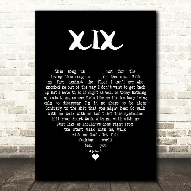 Slipknot XIX Black Heart Decorative Wall Art Gift Song Lyric Print