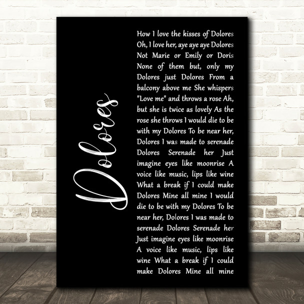 Frank Sinatra feat. The Pied Pipers Dolores Black Script Decorative Wall Art Gift Song Lyric Print