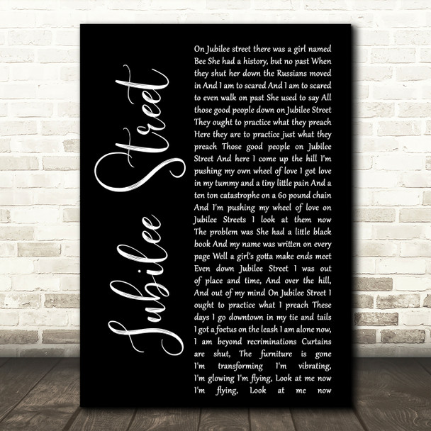 Nick Cave and the Bad Seeds Jubilee Street Black Script Decorative Wall Art Gift Song Lyric Print