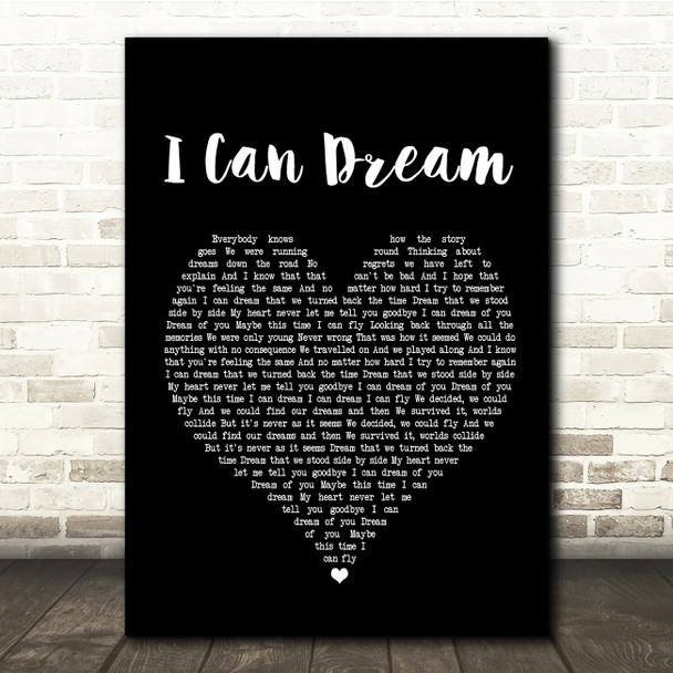 Boyzone I Can Dream Black Heart Song Lyric Quote Print