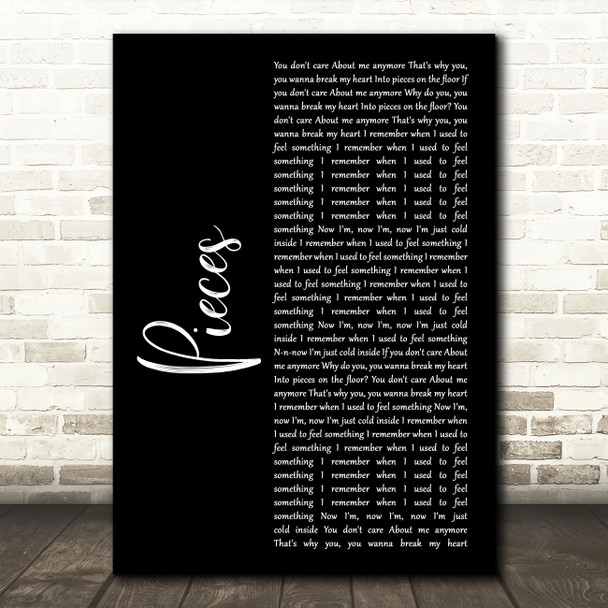 Chase & Status Featuring Plan B Pieces Black Script Decorative Wall Art Gift Song Lyric Print