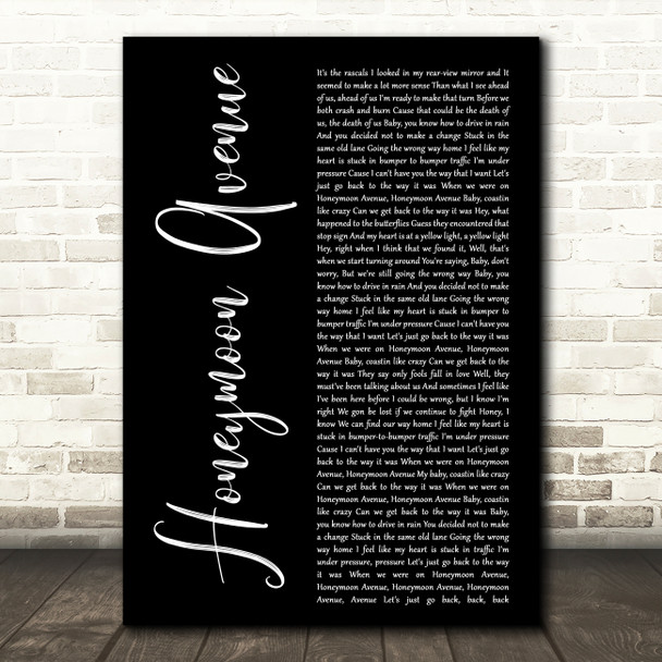 Ariana Grande Honeymoon Avenue Black Script Decorative Wall Art Gift Song Lyric Print