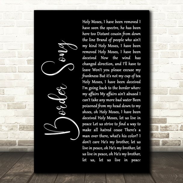 Elton John Border Song Black Script Decorative Wall Art Gift Song Lyric Print