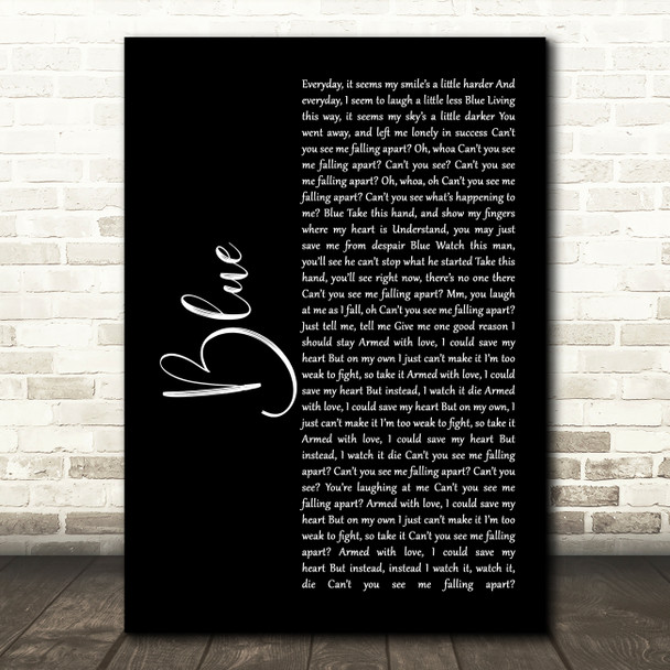 Wham! Blue Black Script Decorative Wall Art Gift Song Lyric Print