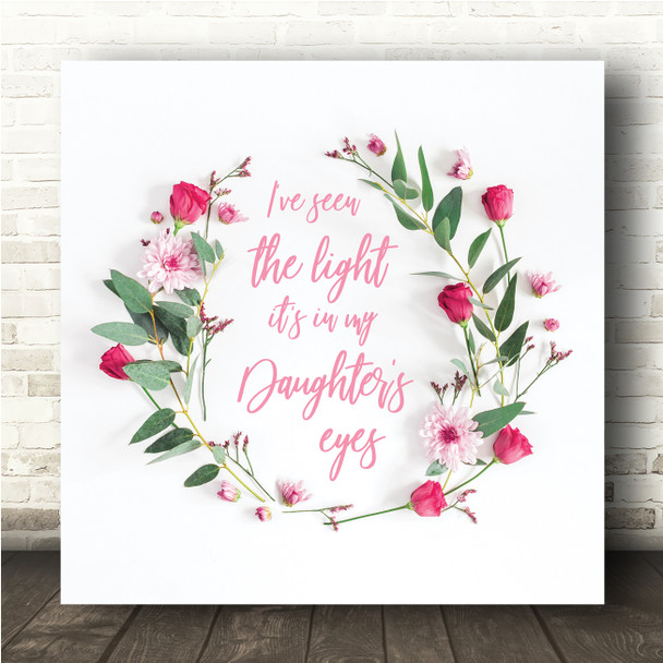 Martina McBride In My Daughter's Eyes Pink Floral Wreath Square Music Song Lyric Art Print