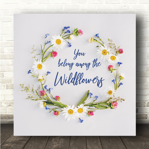 Tom Petty Wildflowers Floral Wreath Square Music Song Lyric Wall Art Print