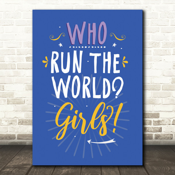 Beyonce Run The World (Girls) Light Typography Music Song Lyric Wall Art Print