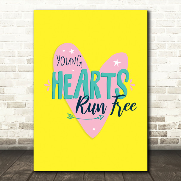 Candi Station Young Hearts Run Free Pink Heart Music Song Lyric Wall Art Print