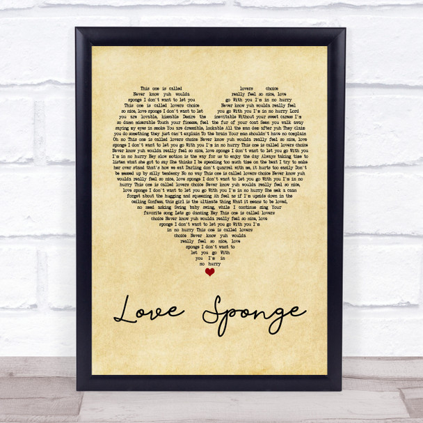 Buju Banton Love Sponge Vintage Heart Song Lyric Quote Print