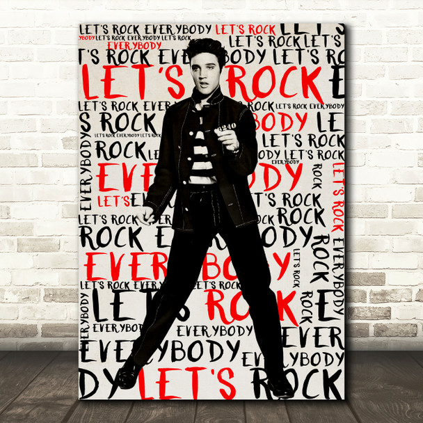 Elvis Presley Jailhouse Rock Punk Wording Music Song Lyric Wall Art Print