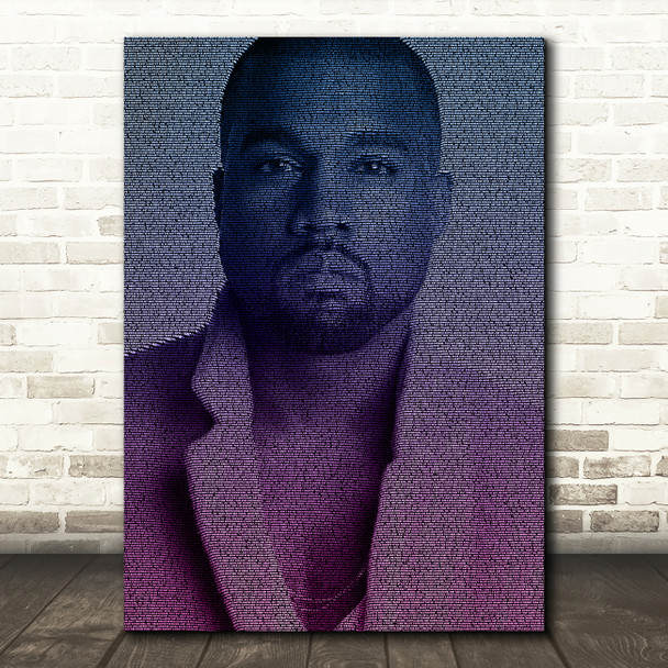 Kanye West Gold Digger Face s Purple Music Song Lyric Wall Art Print