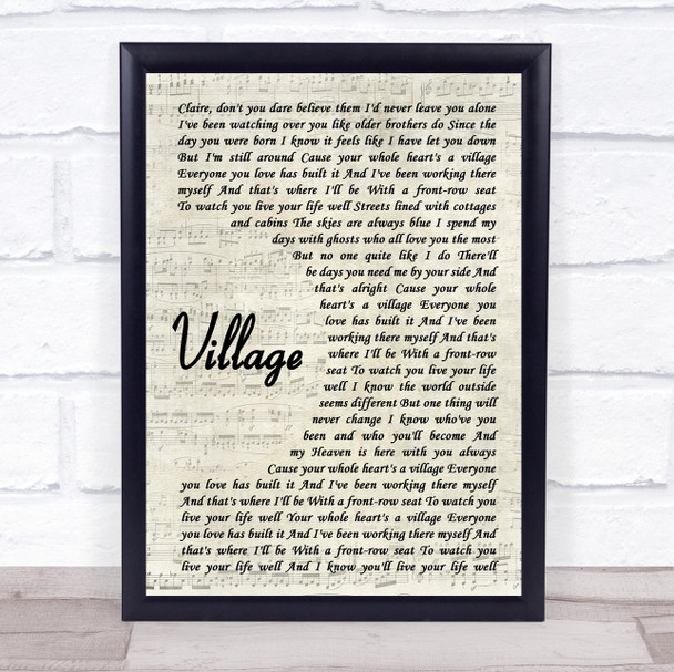 Cam Village Vintage Script Song Lyric Quote Print