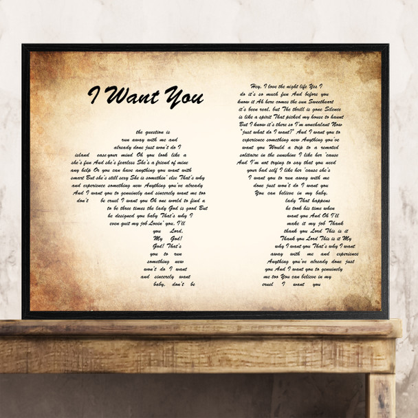 Cee Lo Green I Want You Man Lady Couple Song Lyric Quote Print