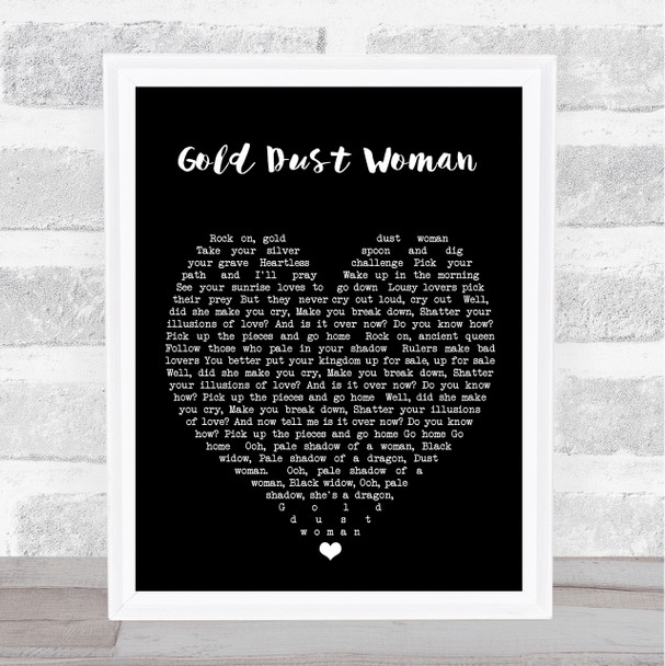 Gold Dust Woman Fleetwood Mac Black Heart Quote Song Lyric Print