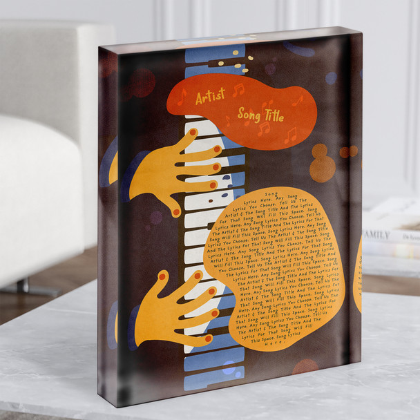 Funky Abstract Piano Any Song Lyric Acrylic Block