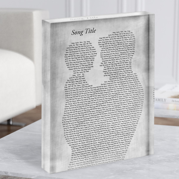 Father & Child Grey Any Song Lyric Acrylic Block