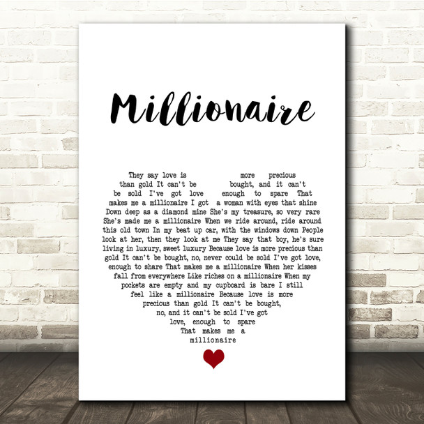 Chris Stapleton Millionaire White Heart Song Lyric Quote Print