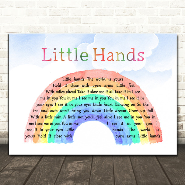 Inland Sky Little Hands Watercolour Rainbow & Clouds Song Lyric Print