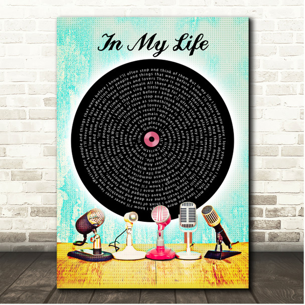 Bette Midler In My Life Retro Microphone Vinyl Song Lyric Print