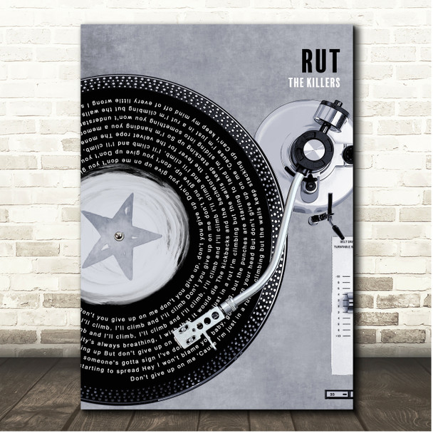 The Killers Rut Rustic Grey Blue Vinyl Record Song Lyric Print The Killers Rut Rustic Grey Blue Vinyl Record Song Lyric Print