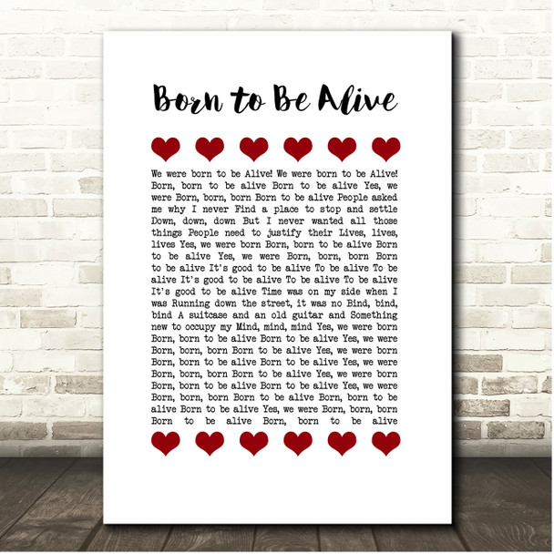 Patrick Hernandez Born to Be Alive Red Hearts In Row Song Lyric Print