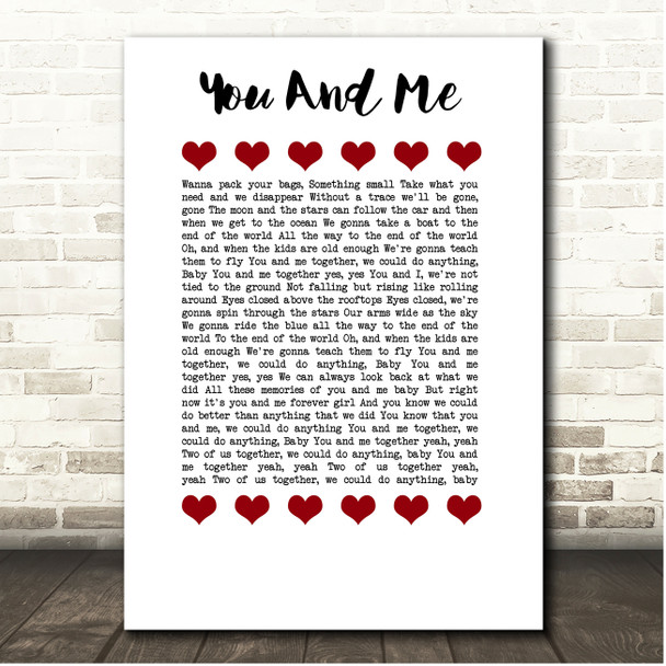 Dave Matthews Band You And Me Red Hearts In Row Song Lyric Print