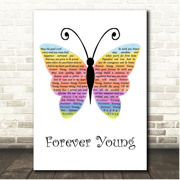 Rod Stewart Forever Young Rainbow Butterfly Song Lyric Print