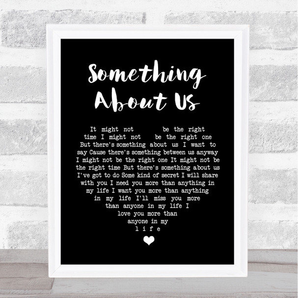 Daft Punk Something About Us Black Heart Song Lyric Quote Print