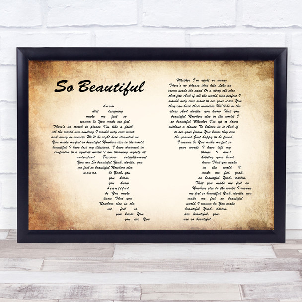 Darren Hayes So Beautiful Man Lady Couple Song Lyric Quote Print