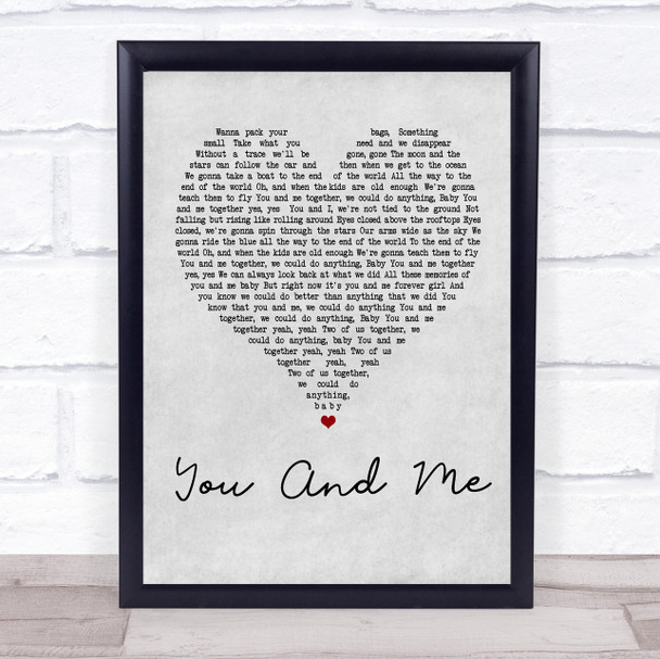 Dave Matthews Band You And Me Grey Heart Song Lyric Quote Print