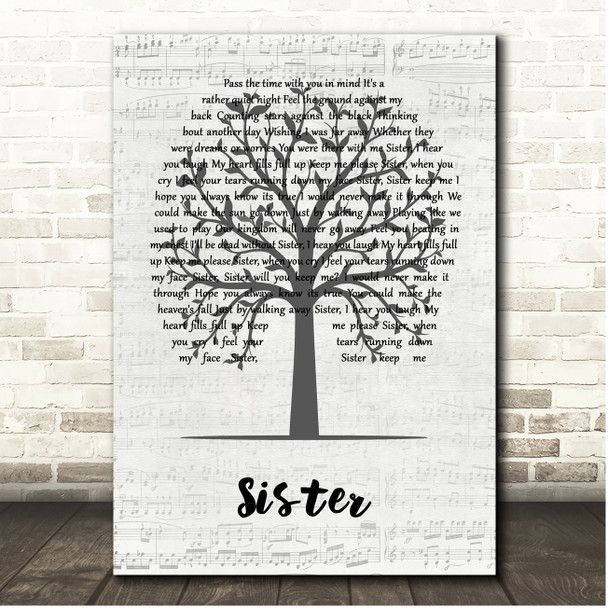 Dave Matthews Band Sister Music Script Tree Song Lyric Print